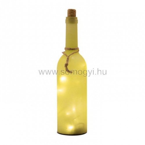 Dekorációs üveg led füzérrel, sárga